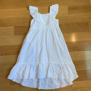 Girls, white, high-low dress. Size 3T